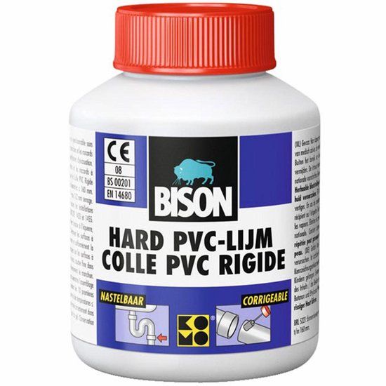 Bison Hard PVC-Lijm - 250 ml - Universeellijm - Corrigeerbaar - THF-vrij