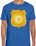 Bellatio Decorations Verkleed T-shirt heren - politie embleem - blauw - Carnaval/themafeest XXL