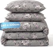 Slaapspeciaal Candas Import Export Slaapspeciaal Essential Print Grey Garden Dekbed 240x220 cm