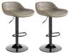 Ensemble de 2 tabourets de bar, revêtement en similicuir, pivotant, hauteur réglable, gris