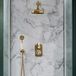 Hudson Reed Elizabeth Ensemble de douche classique - Mitigeur de douche à 2 voies avec inverseur, pomme de douche et douchette à main - Or satiné