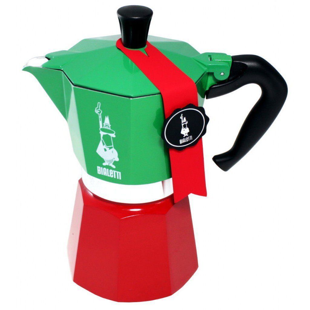 Bialetti Moka Express - Moka Pot - 3 Cups - Green, Red, White