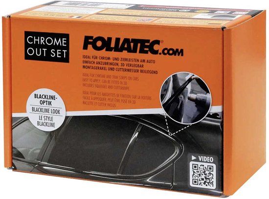 Foliatec 'Chrome Out' Set - Zwart Glanzend - Folie strip 5 cm x 15 m
