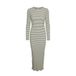 AWARE by VERO MODA robe longue rayée noir/blanc