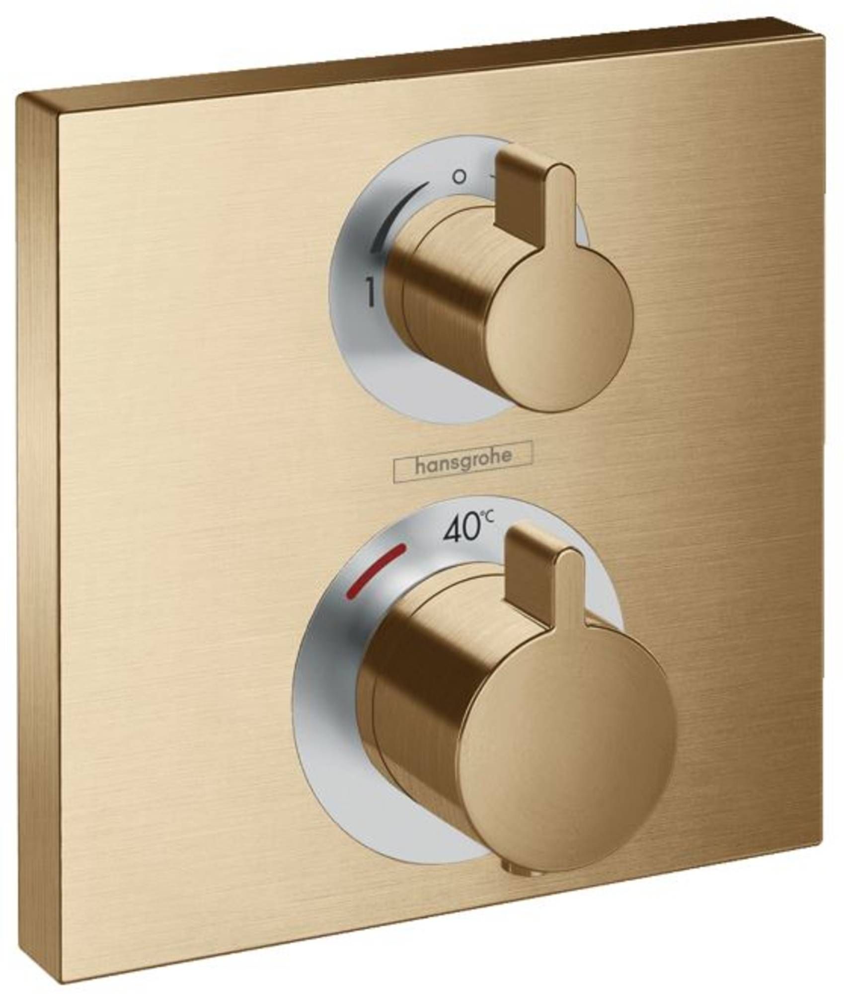 Hansgrohe Ecostat Square Thermostat Trim for 2 Functions Brushed Bronze
