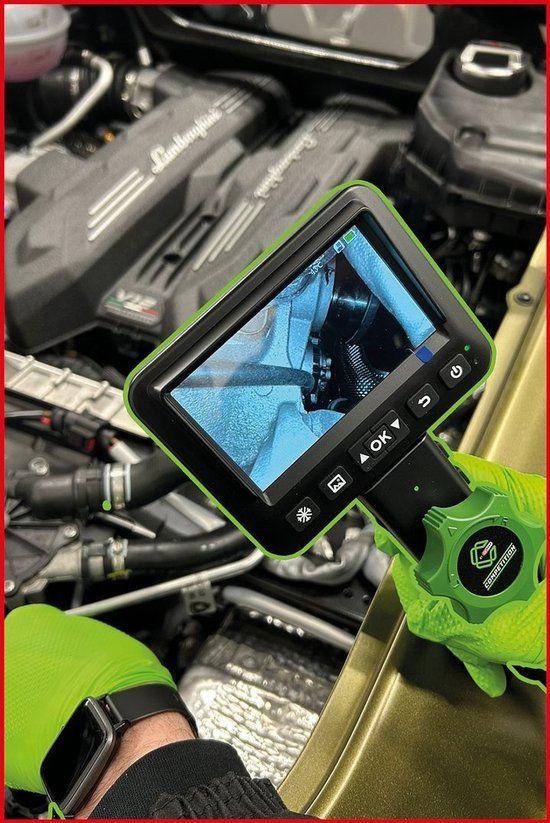 KS Tools 512.4600 Competition HD-videoscoopset, Ø 6,0 mm, 180° en 0° HD frontcamera-sonde, flexibele PVC-hoes