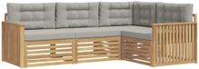 vidaXL - Buiten - bank - set - 4 - st - Wit - en - Lichtgrijs - Polyester