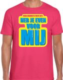 Bellatio Decorations Heb je even voor mij Foute party kleding - verkleedkleding t-shirt - roze - heren M