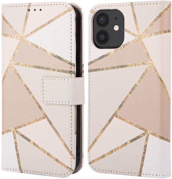 imoshion Design Bookcase Beige Graphic voor Apple iPhone 12 / 12 Pro