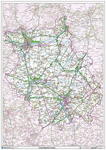 Cambridgeshire County Kaart-papier