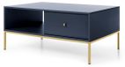 3xE living Table basse avec tiroirs, bleu marine, 104 x 68 x 47 cm