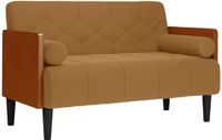 vidaXL Loveseat bank met bolsters bruin 110 cm fluweel