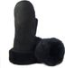 Bernardino Gants en cuir d'agneau noir pour adultes - Gants en laine de mouton L