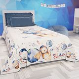 PETTI Artigiani Italiani - Sprei voor Frans bed en zomer, Design Kids 02, 100% anti-allergische microvezel, 100% Made in Italy