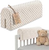 Totsy baby Bol Bedrandbescherming voor kinderbedden 50 cm - bescherming voor bedframe babybed valbescherming voor boxspringbed bedrail met hoesrandbescherming kinderbabybedje Oeko-Tex Lichtbeige