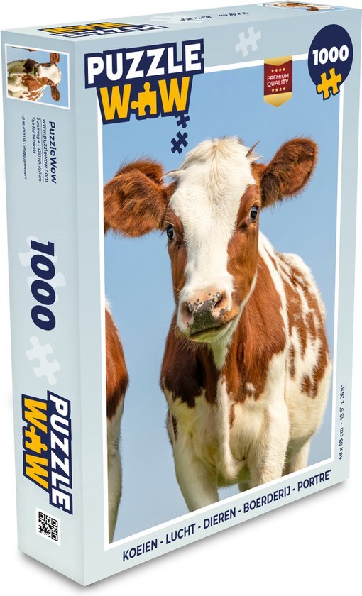 MuchoWow Puzzel Koeien - Lucht - Dieren - Boerderij - Portret - Legpuzzel - Puzzel 1000 stukjes volwassenen - Sinterklaas cadeautjes - Sinterklaas voor grote kinderen