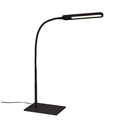 Briloner - LED bureaulamp, tafellamp met touch-functie, traploos dimbaar, kleurtemperatuurregeling, bureaulamp 8 Watt, 600 Lumen, zwart, 230x165x max. 950mm (LxBxH)