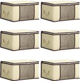 vidaXL Boîte de rangement avec fenêtre latérale transparente - 6 pièces - Tissu non tissé - 37,5 L