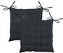 Stof Textile coussin de chaise BEA - 2x - anthracite - 40 x 40 x 4 cm