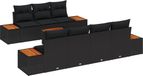 vidaXL Banc de jardin 8 pièces noir polyrattan