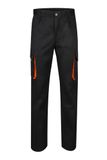Velilla Bicolor Multi-pocket Broek V3004 Polyester Zwart/Oranje Unisex Maat 52