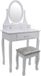 Viking Choice Table de toilette moderne en bois blanc avec miroir et tabouret - 75x40x137 cm