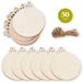 Giftmas Boules de Noël en bois – Décoration de Noël d'intérieur – Boule de Noël en bois – Noël – ⌀6,5cm - 50 pièces