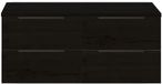 BES LED Seville Badmeubelset 120 cm - 4 Laden - Wastafelblad Black Oak Edge Greep