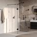 Brauer Void - Inloopdouche - Helder Glas - 140 x 200 cm - met Zijwand 30 cm - incl. Glascoating - Mat Zwart