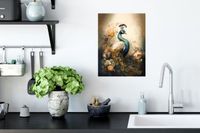 StickerSnake Muursticker - Pauw - Pauwenveren - Bloemen - 30x40 cm