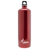 Laken Futura Waterfles, drinkfles van aluminium, smalle mond, 1,5 l, rood
