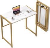 Ibenzoa® Inklapbaar Bureau, 80 x 48 cm, Goudkleurig