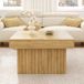 Pangivo Table Basse Carrée De Salon En Bois MDF et PB Design Moderne Naturel 79 x 79 x 46 cm