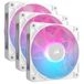 CORSAIR iCUE LINK RX120 RGB 120mm PWM Ventilatoren met iCUE LINK Systeemhub - Magnetische koepellager - Drievoudig Pakket - Wit
