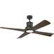 Faro Winche - plafondventilator met licht en afstandsbediening - Ø 127 cm - 16W LED incl. - IP44 - zwart en donkerbruin