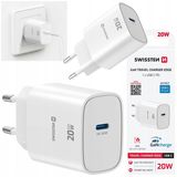 SWISSTEN CHARGEUR DE VOYAGE EDGE GaN, 1x USB-C, 20W, blanc