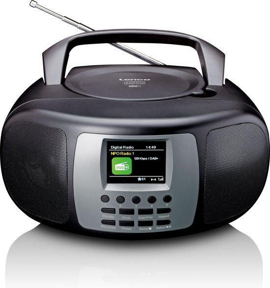Lenco SCD-860BK - Draagbare DAB+/FM radio met Bluetooth, CD-speler en LCD kleurendisplay - Zwart