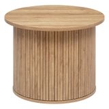 Atmosphera Ronde bijzettafel met geribbeld onderstel in eikenlook COLVA