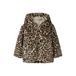 NAME IT MINI faux fur jas met panterprint - bruin