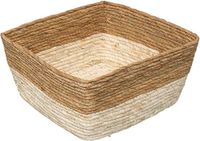 5Five Tweekleurige rieten mand - 31 x 31 x 15 cm (M)