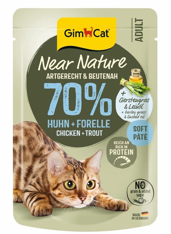 GimCat Near Nature - Kip & forel - 16 x 85 g