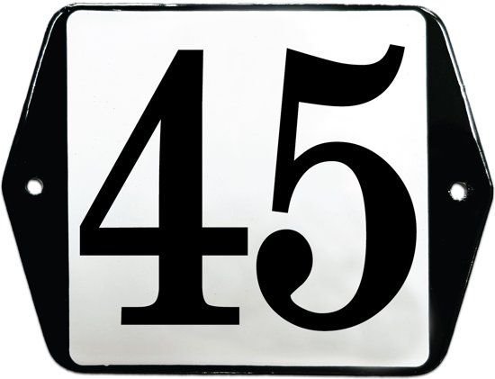 EmailleDesign® Emaille huisnummer model oor - 45