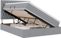 vidaXL Bed met opbergruimte en matras Lichtgrijs 140 x 200 cm Stof