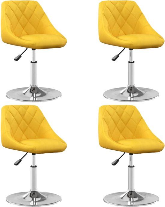 vidaXL Eetkamerstoelen draaibaar 4 st fluweel mosterdgeel