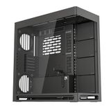 HAVN HS 420 Dual-Chamber ATX Mid Tower PC-behuizing zwart hybride ontwerp, 11x 140mm ventilatorsleuven en 3x 420mm radiatorondersteuning, SimpliCable kabelbeheer, gehard glas, PWM-ventilatorhub