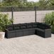 Maison Exclusive - Ensemble de meubles de jardin 7 pièces avec canapé et coussins, noir, en polyrotin