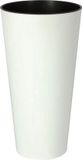 Prosperplast Pot de fleurs extérieur haut rond Tubus Slim Shine 40cm BLANC