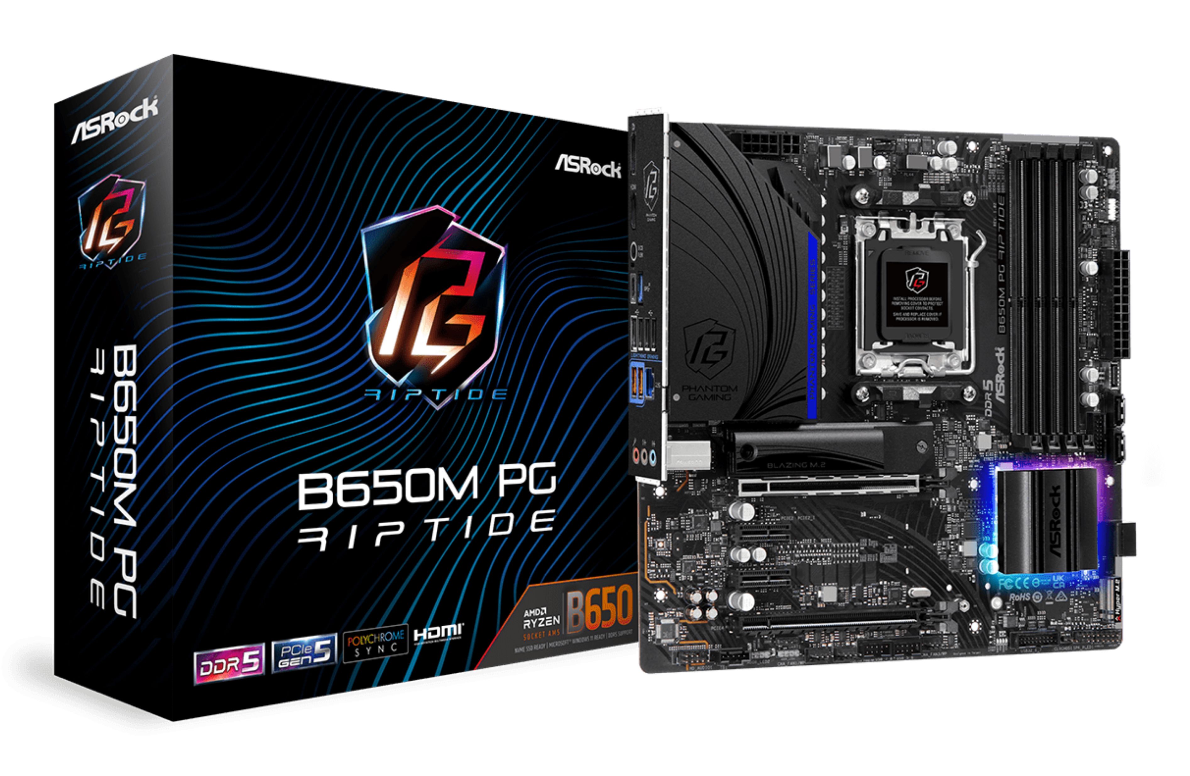 ASRock B650M PG Riptide - Micro ATX Motherboard - AMD B650 - Socket AM5