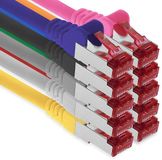 1aTTack.de - 10x 10m CAT6 patchkabels S/FTP PIMF afgeschermde CAT.6 RJ45 netwerkkabel Ethernetkabel DSL LAN router switch modem patchpaneel - 10 kleuren