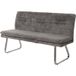 HWC-H70 Banquette de salle à manger rembourrée en chenille avec dossier en tissu et pieds en acier inoxydable brossé 160cm gris foncé